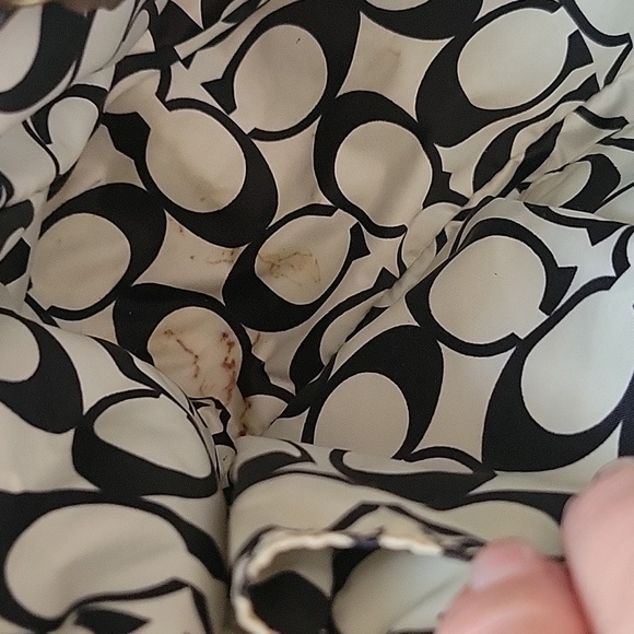 Coach Hampton Mini Nylon Shopper Tote Leather Dark Brown Leather Trim - Picture 12 of 16